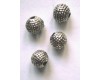 Tibetan Silver Round Textured Bead